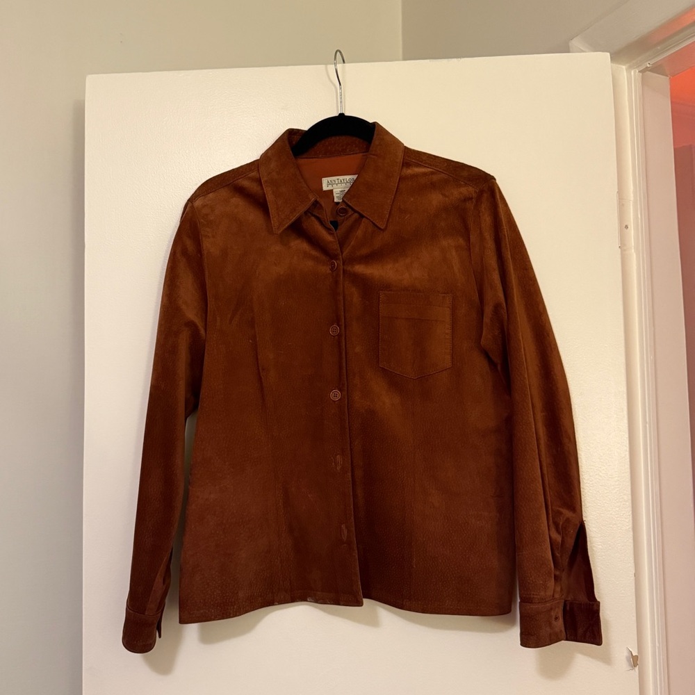VINTAGE Brown Suede Shirt Jacket
